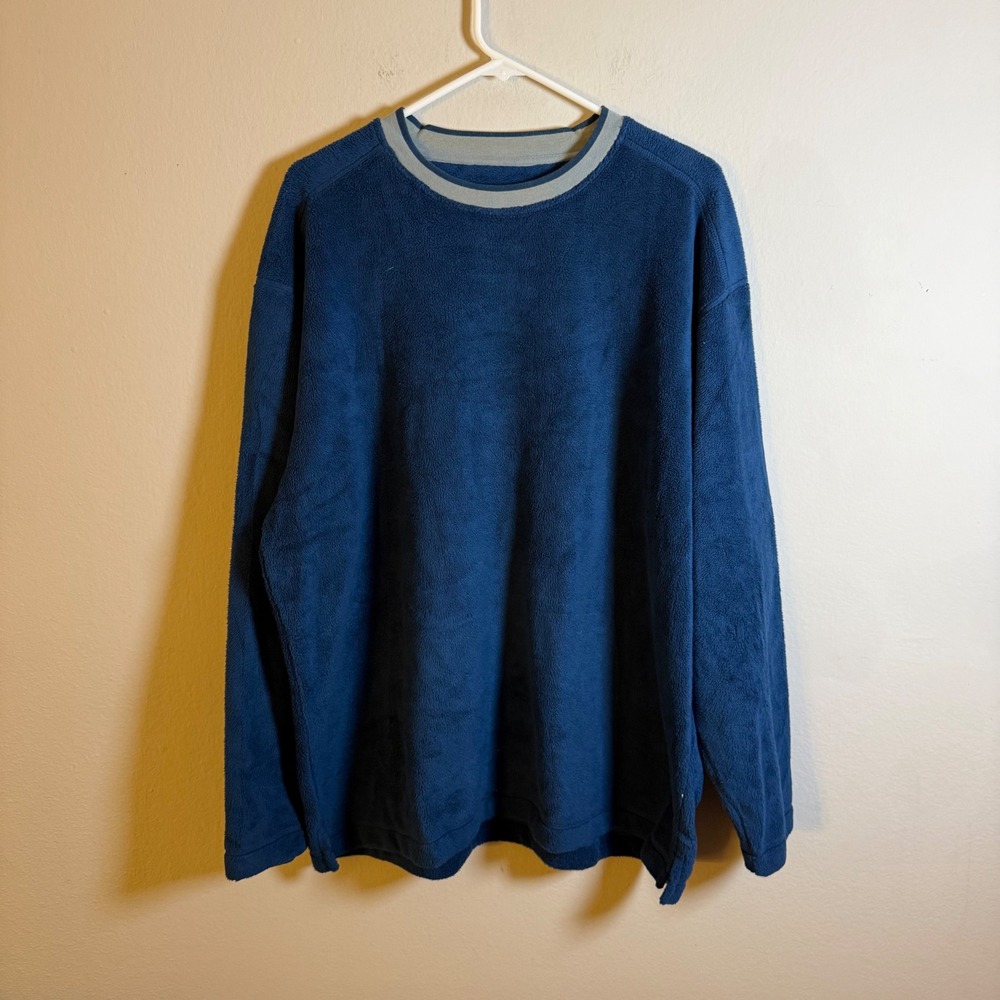 Patagonia Rhythm Fleece Crewneck Sweatshirt Mens Large Blue Rare Climbing Line
